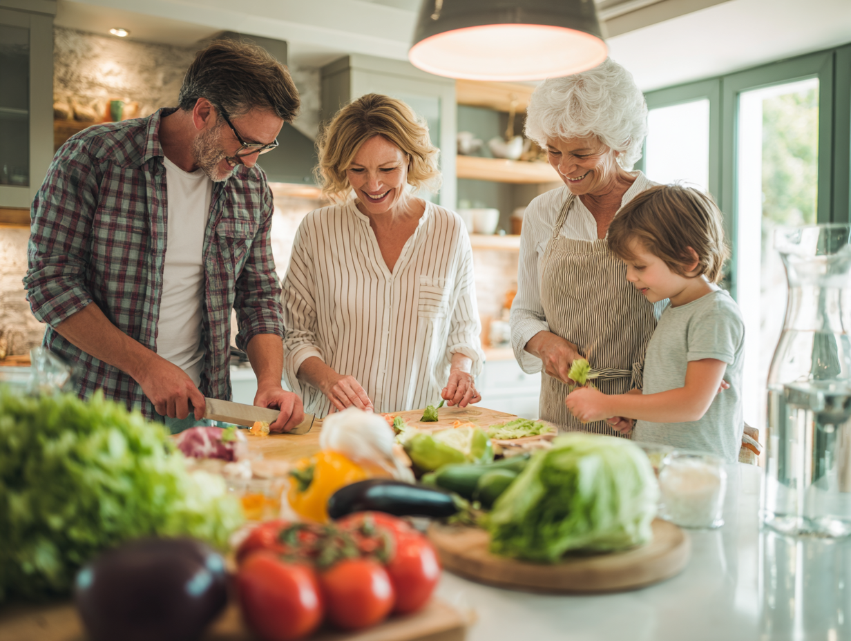 Свіжі сезонні овочі та фрукти на ринку демонструють різноманітність здорових продуктів
